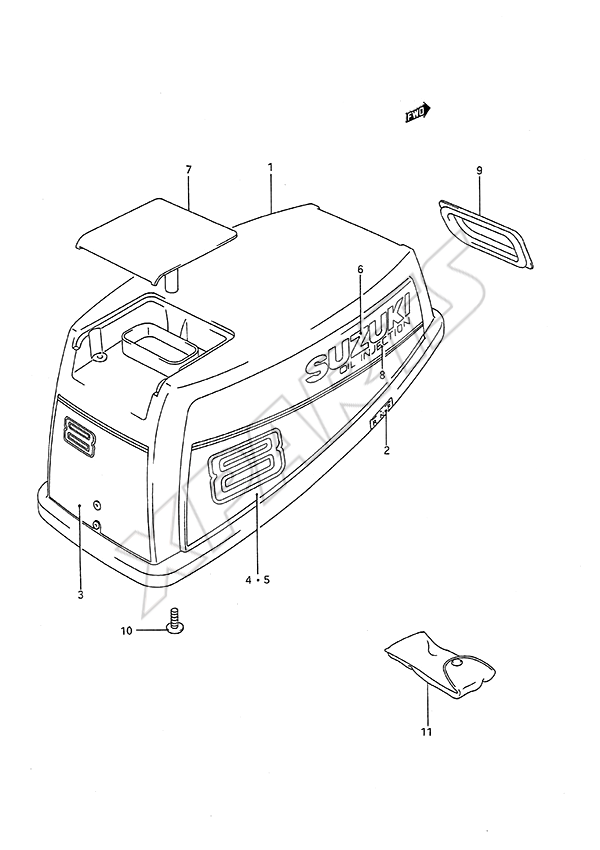  Engine Cover(1988) til Suzuki motor